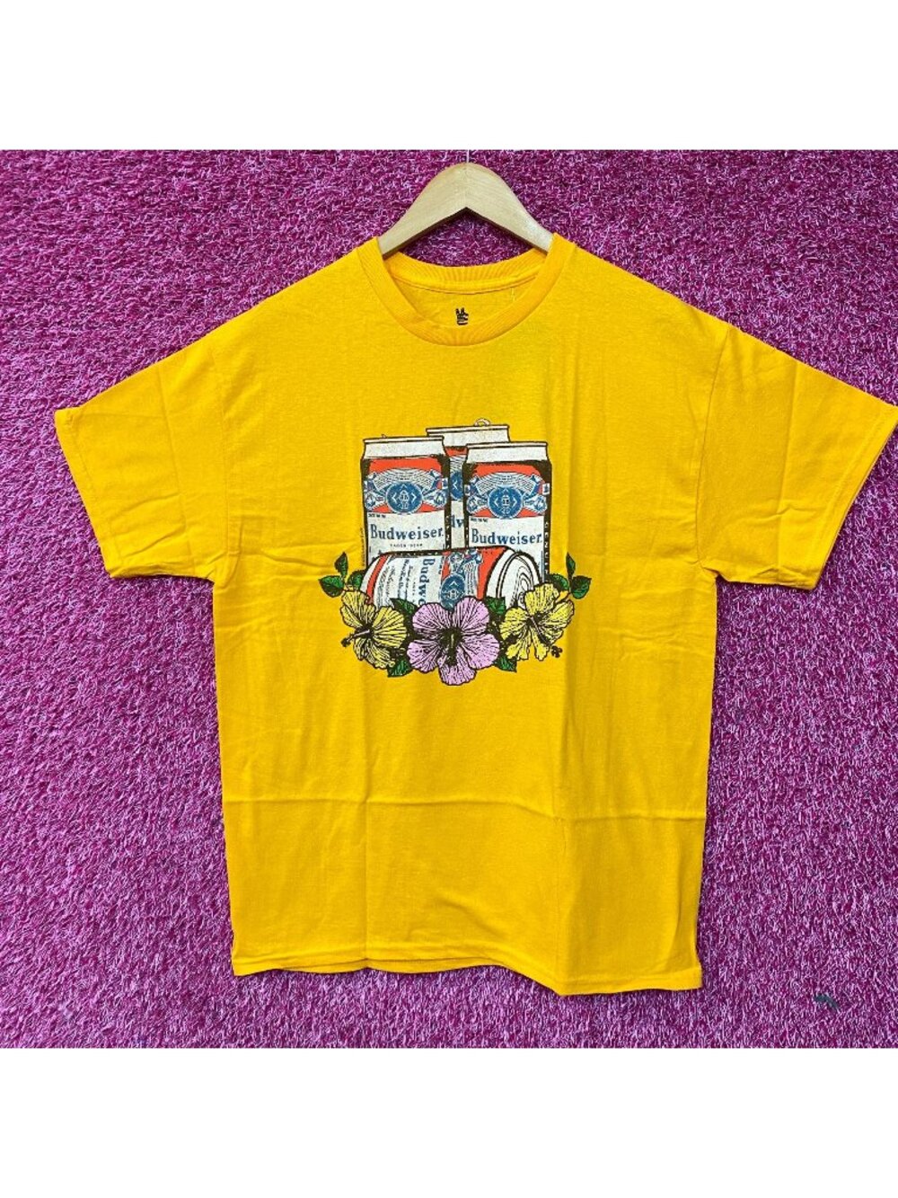 Junk Food Men's Budweiser King of Beers Floral Graphic T-Shirt Medium